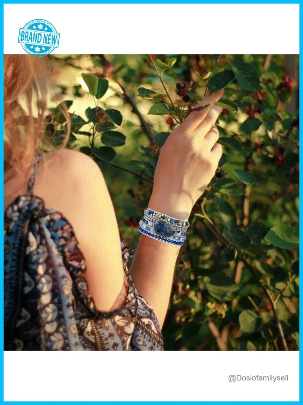 Handmade Natural Stone Leather Bead Wrap Bracelets - 36in Adjustable